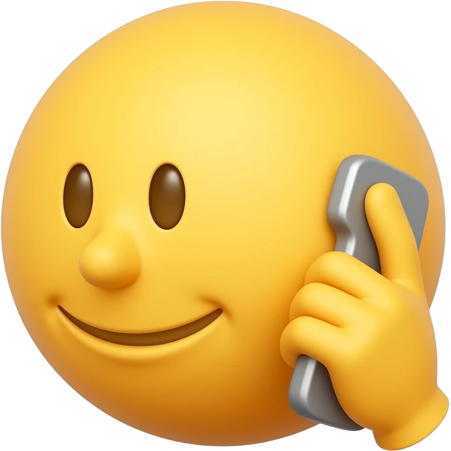 노랑색 표정으로 폰을 귀에 대고 전화하는 이모지인데 표정이 너무 느끼해서 다르게 emoji