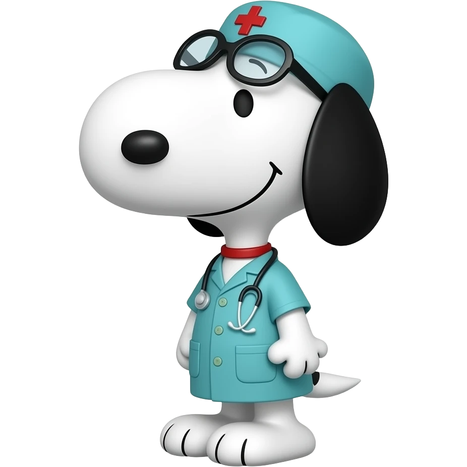 Snoopy vestido de médico cirujano emoji