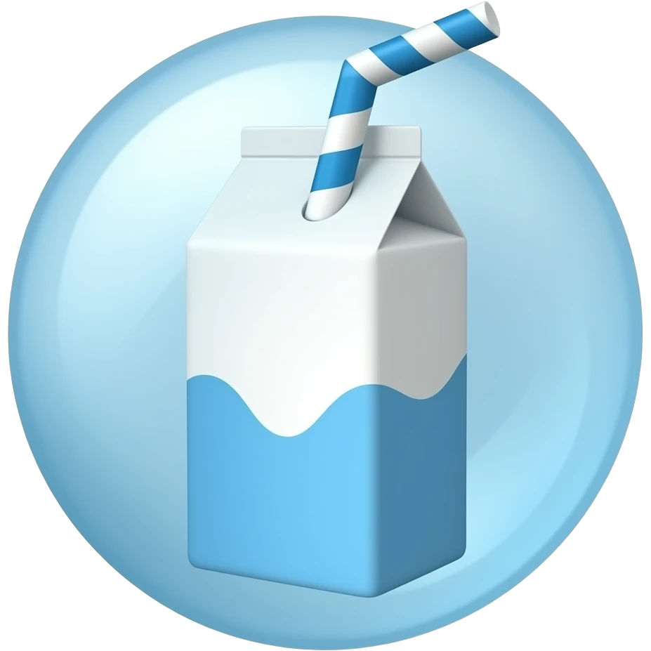 ایموجی شیر خوراکی  که رو لیوانش پاپیون آبی emoji
