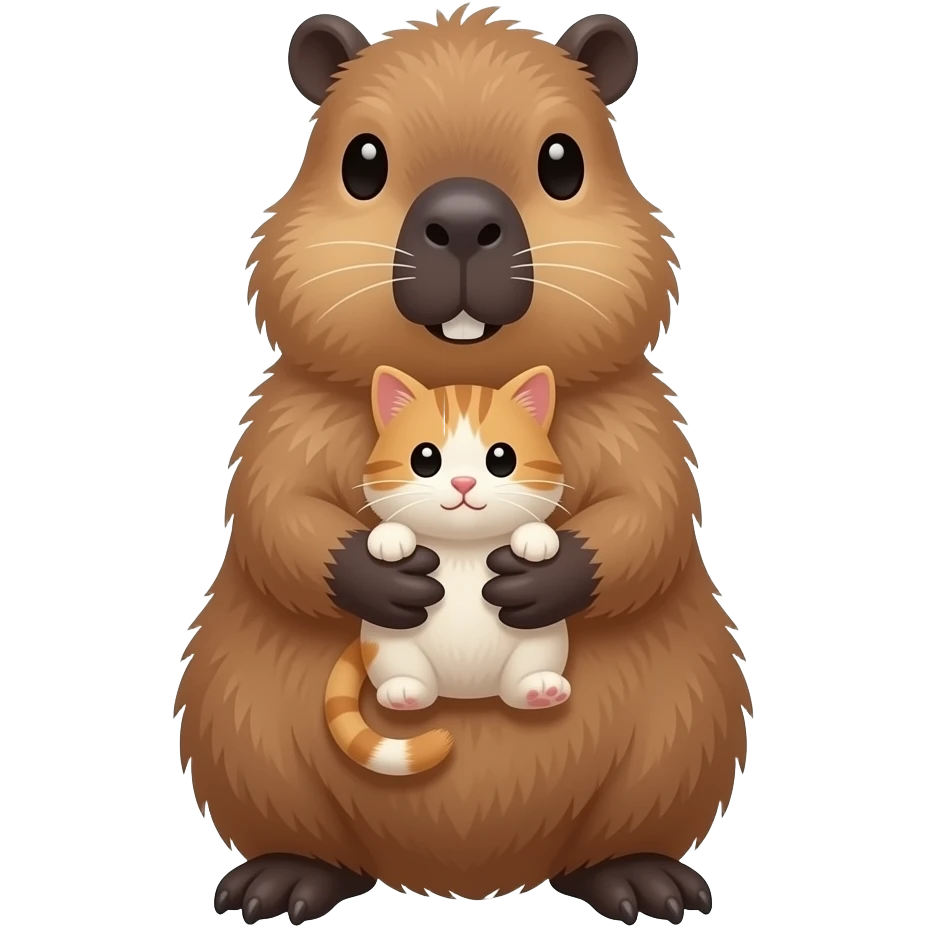 capybara holding a kitten emoji