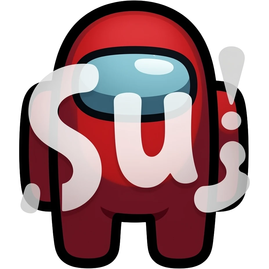 Among us Imposter saying sus emoji