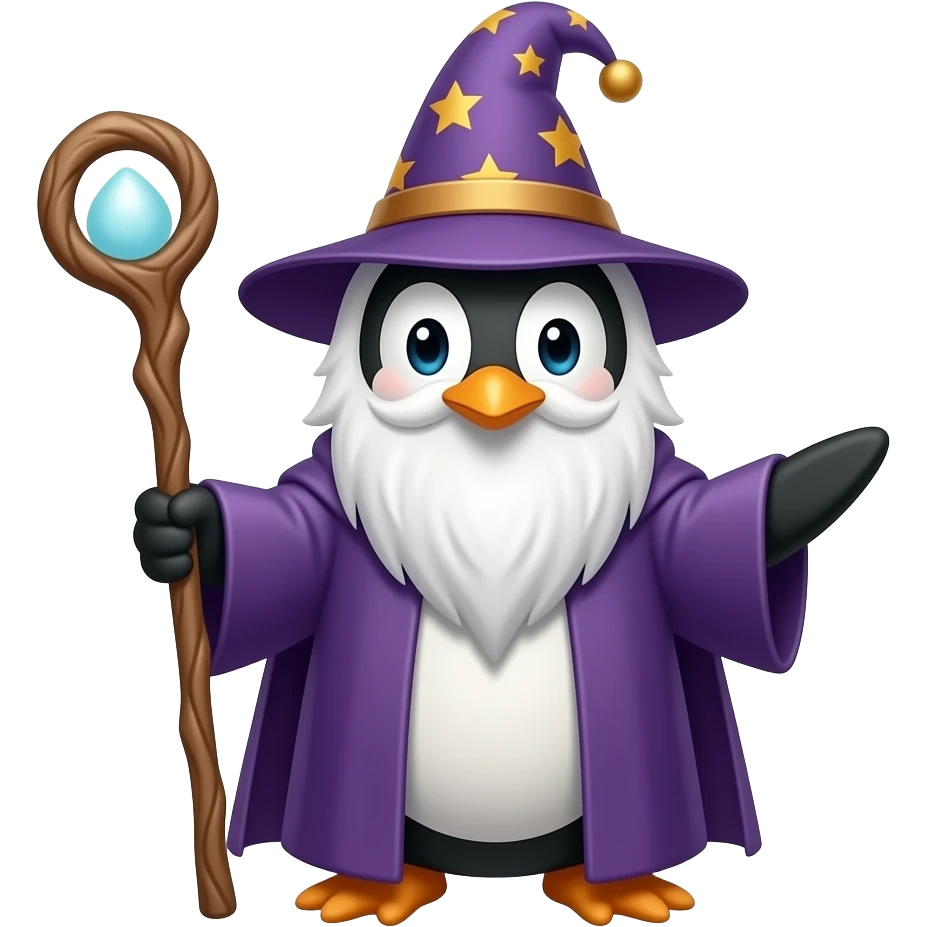 Penguin Wizard emoji | AI Emoji Generator