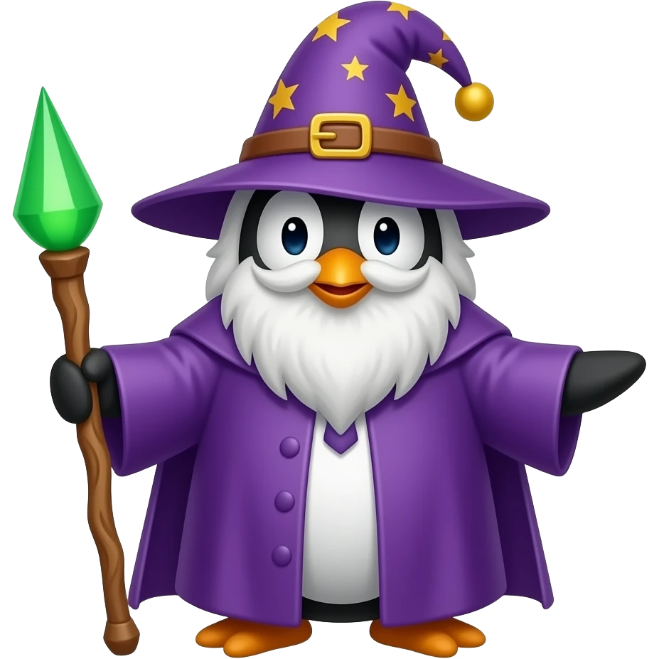 Penguin Wizard emoji