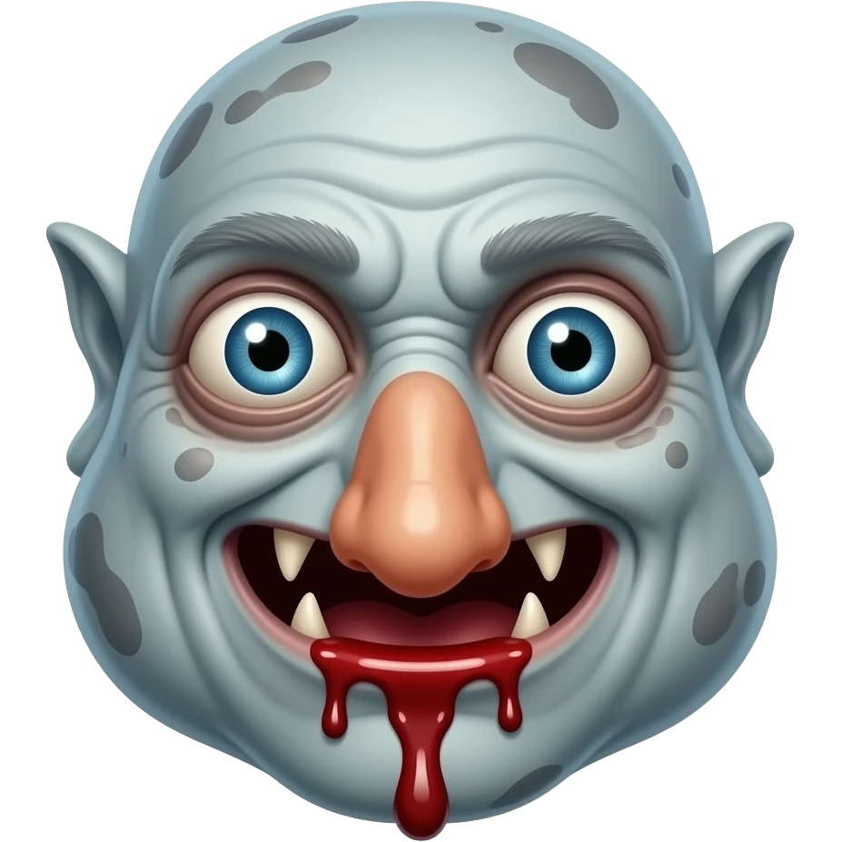 صورتی که یک چشم داشته باشه بعد تو دهنش دماغ باشه دماغ پر از خون emoji