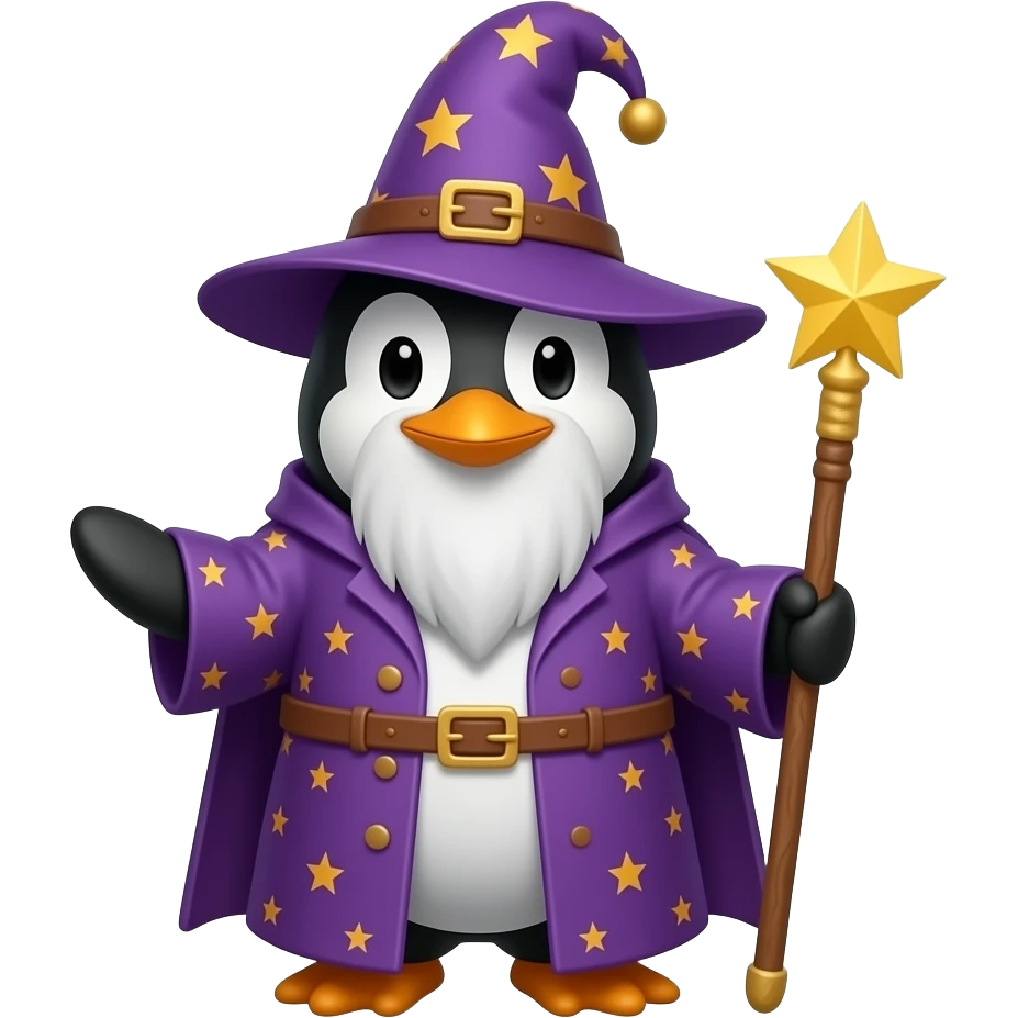 Penguin Wizard emoji