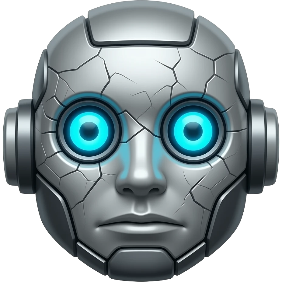 The Glitchy Robot face emoji