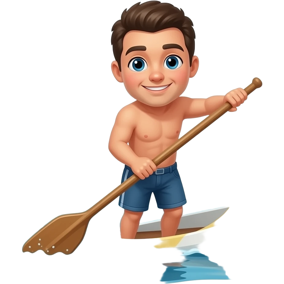A naked man paddling in the sea emoji
