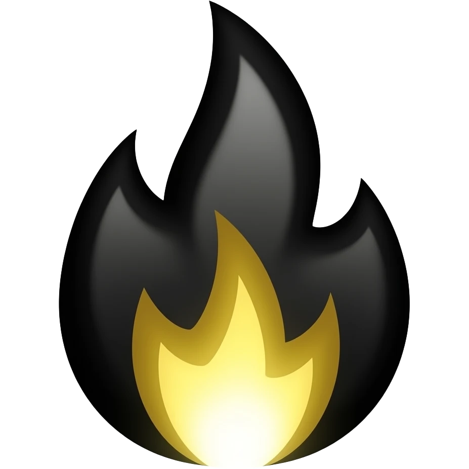 black flame emoji