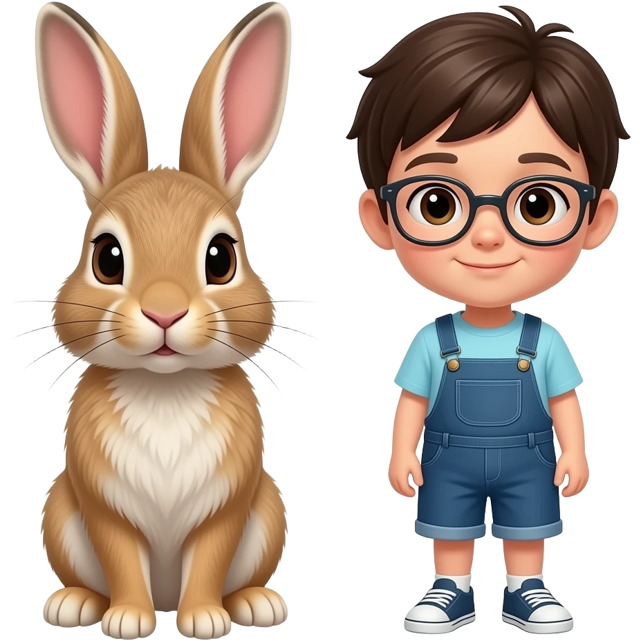 Wild rabbit and kiD emoji