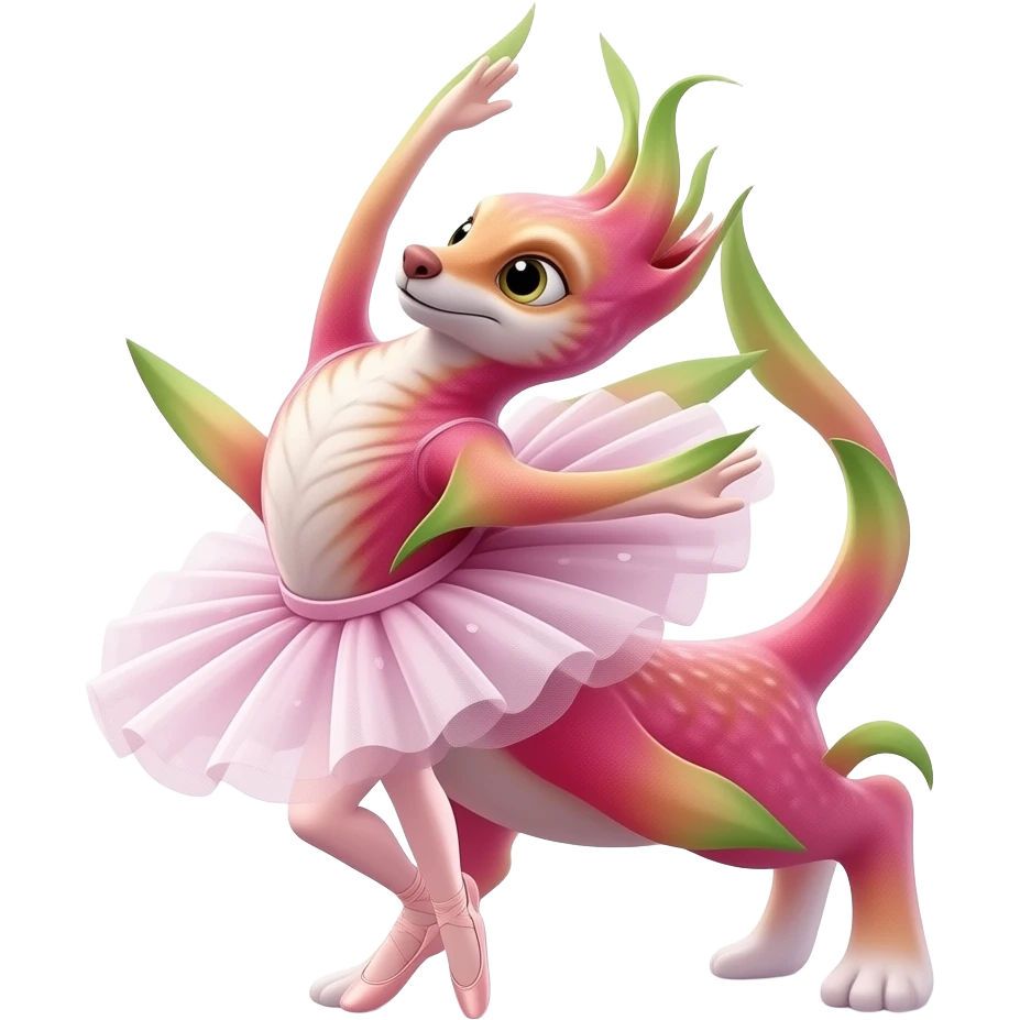 Dragonfruit ballet dancer emoji