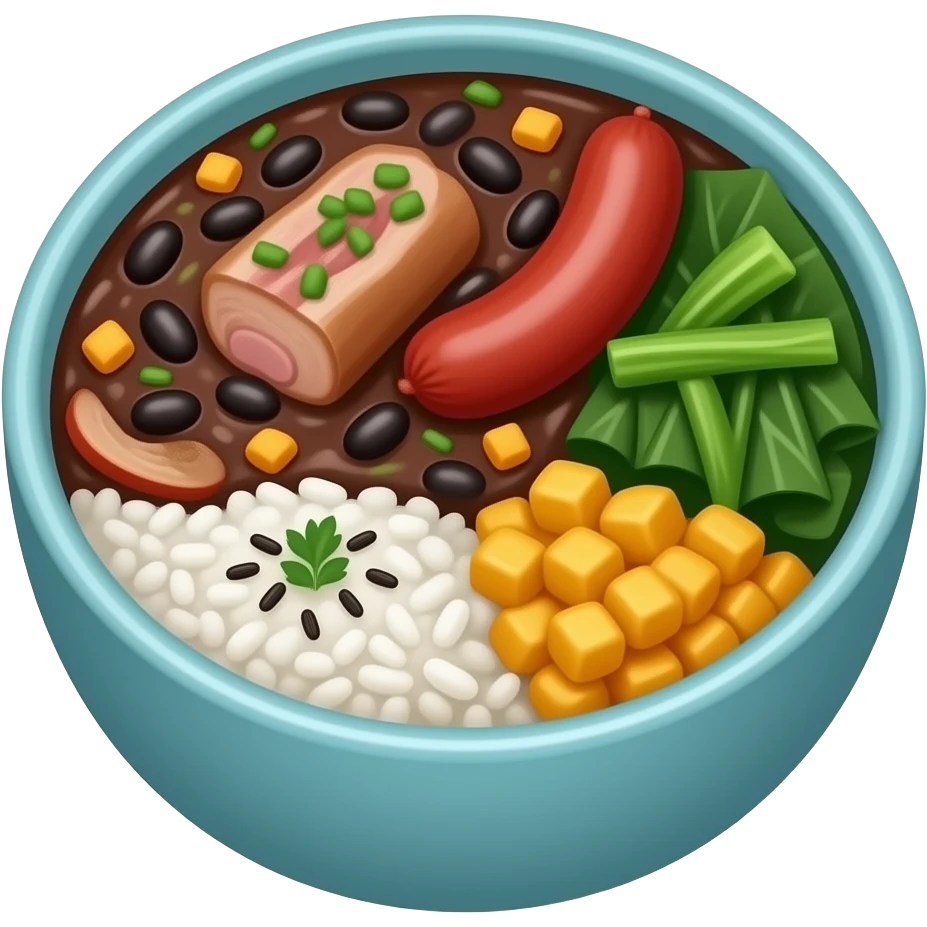 iOS emoji, Brazilian feijoada: black bean stew with pork and sausage ...