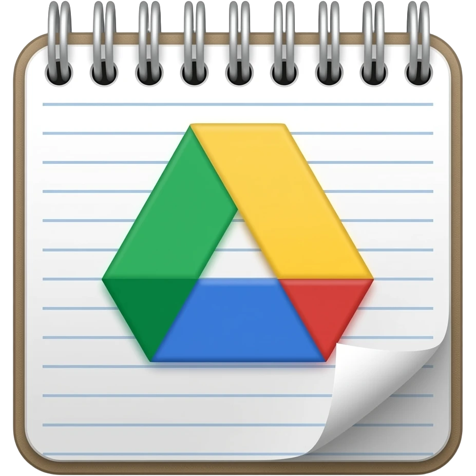 generate an icon that for a notepad synced with drive emoji