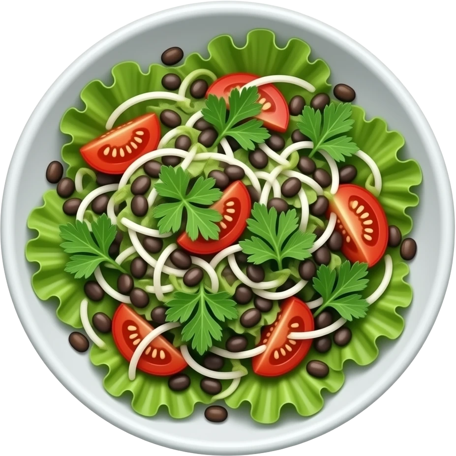 סלט עדשים שחורות מונבטות עם פטרוזיליה emoji