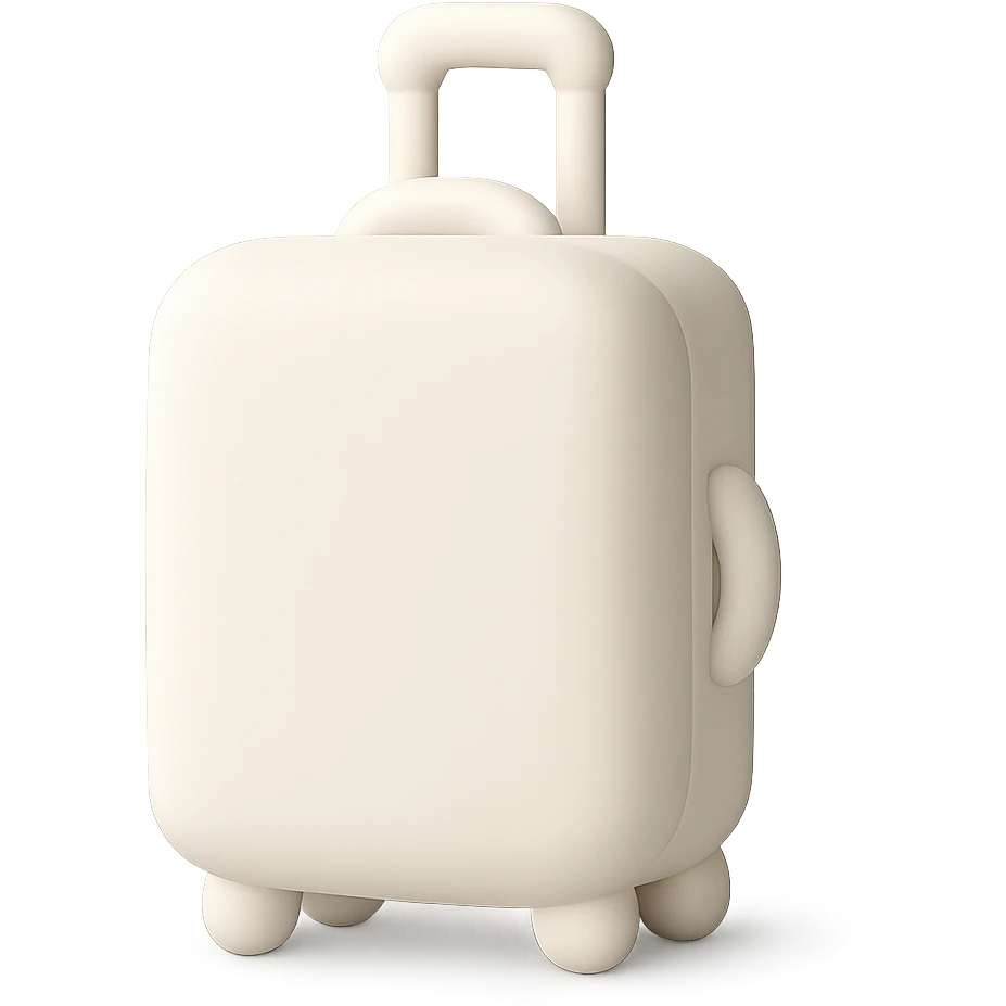aesthetic ivory minimal suircase with wheels emoji
