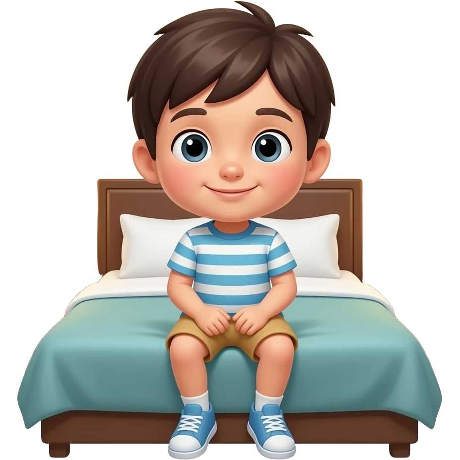 kid sitting in a hotel room emoji