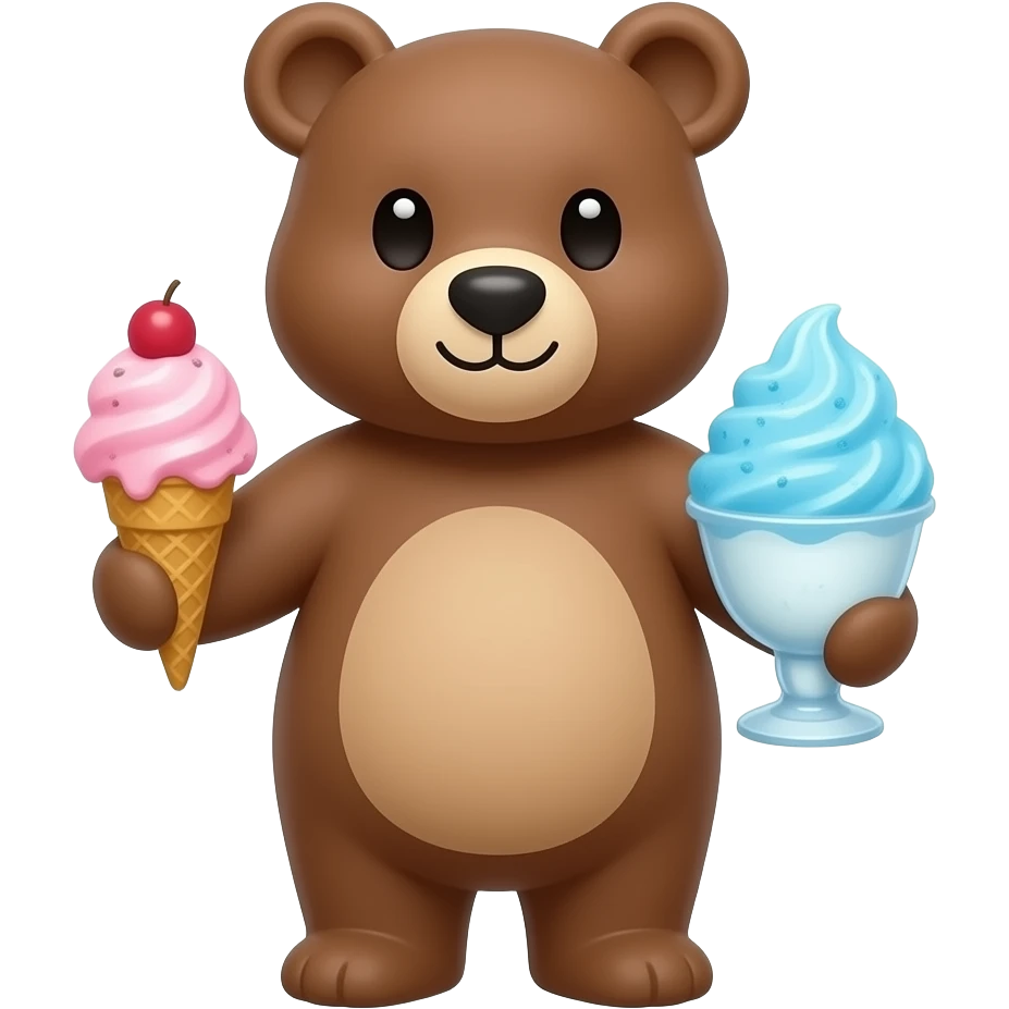 Bear with 🍦 and 🍧 emoji