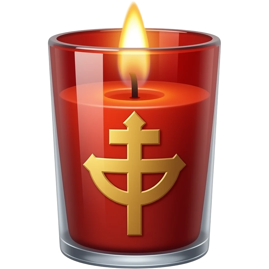 Red tall glass Orthodox vigil candle emoji
