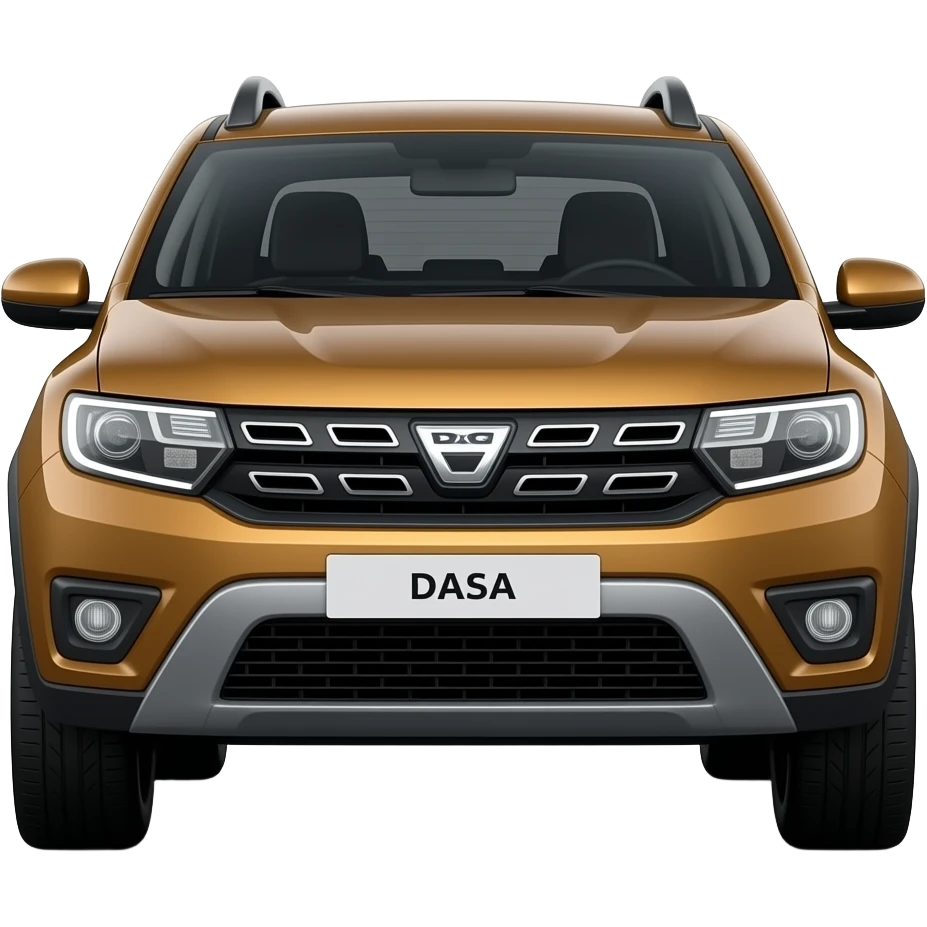 2026 logo DC dacia jogger SUV dark metallic orange front, higly detailled, hyper realistic emoji