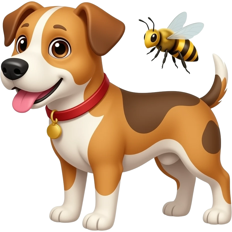 Dog and bees emoji