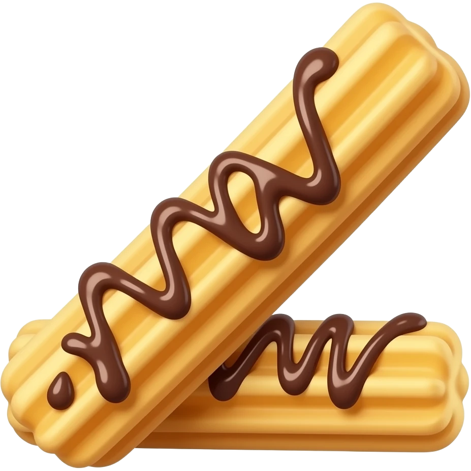 chocolate syrup deeping long chocolate churros emoji