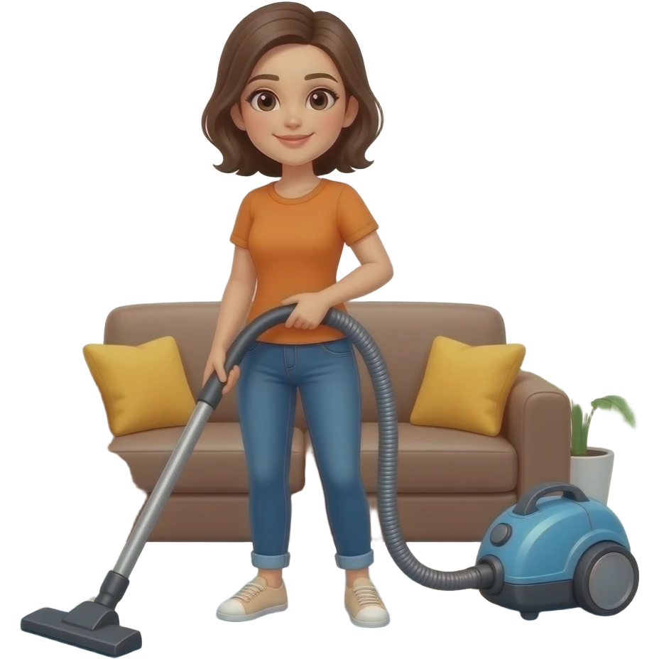 A woman hoovering emoji