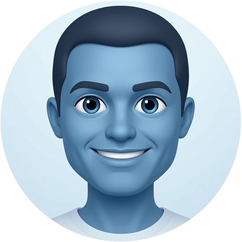 смайлик голубой emoji