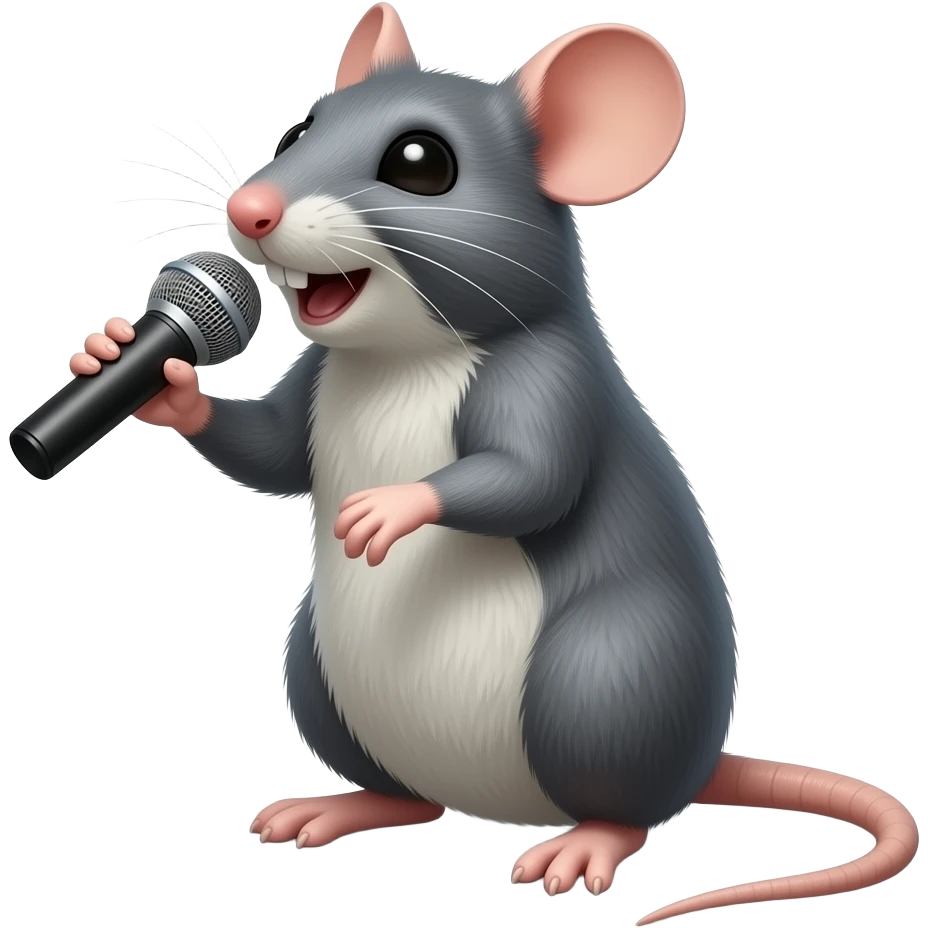 singing realistic mouse emoji