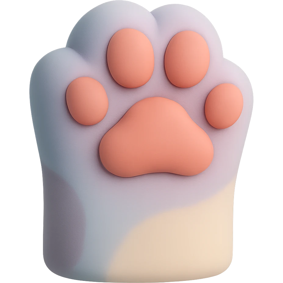 cat paw, soft and squishy, pastel colors emoji