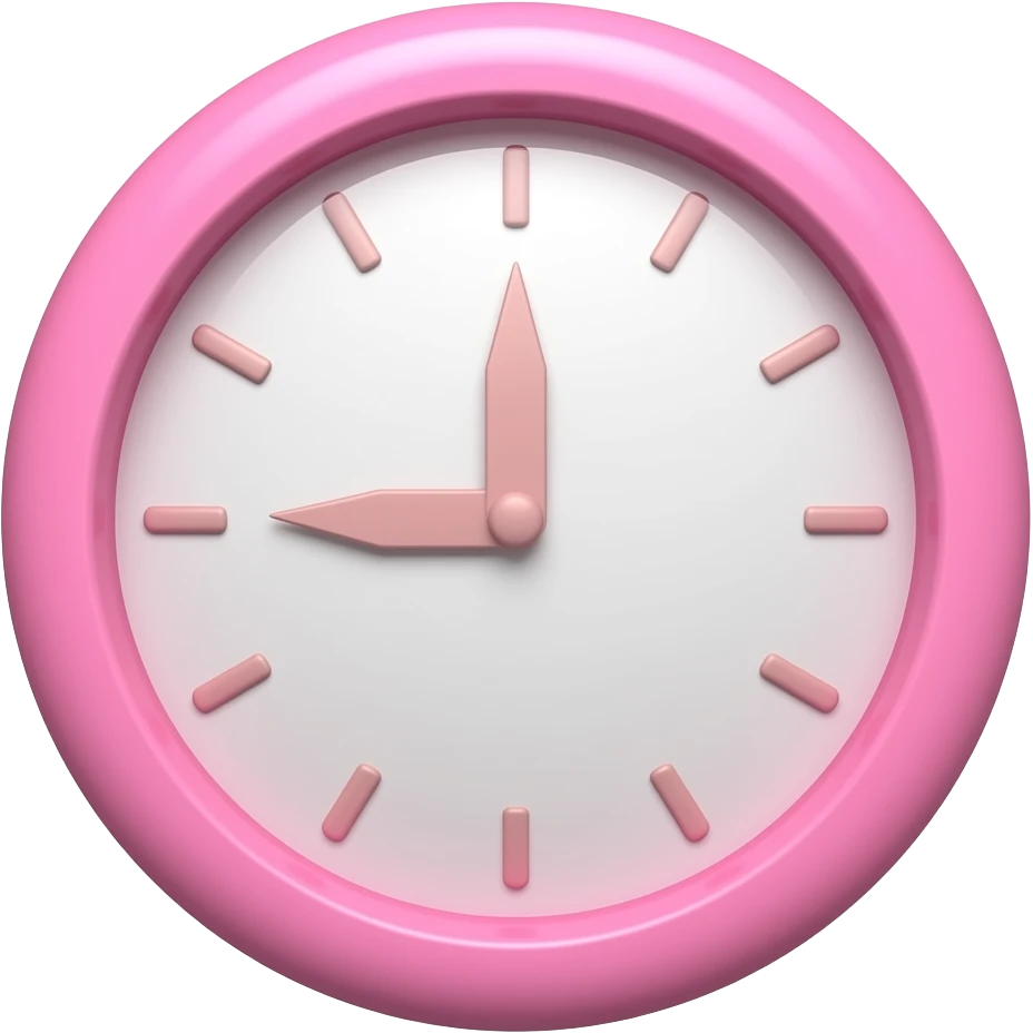 PINK clock emoji