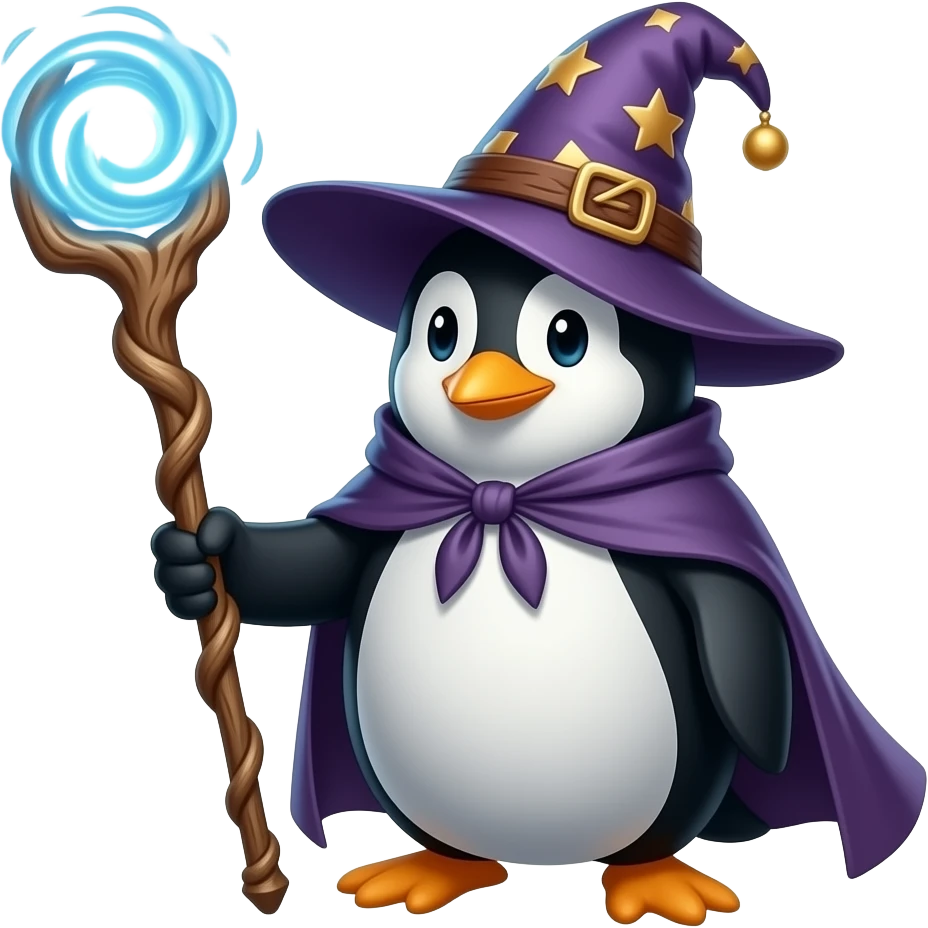 Penguin Wizard emoji