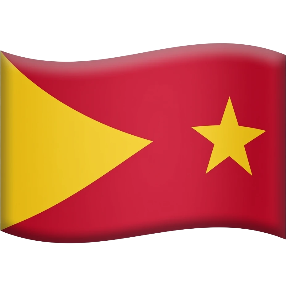 flag plain red background with a yellow triangle on the left size pointing east direction with a yellow 5 pointed star next to tbe triangle on the right tilted at a 45 degreee angle, make the star tilted at an angle that is 72 degrees emoji