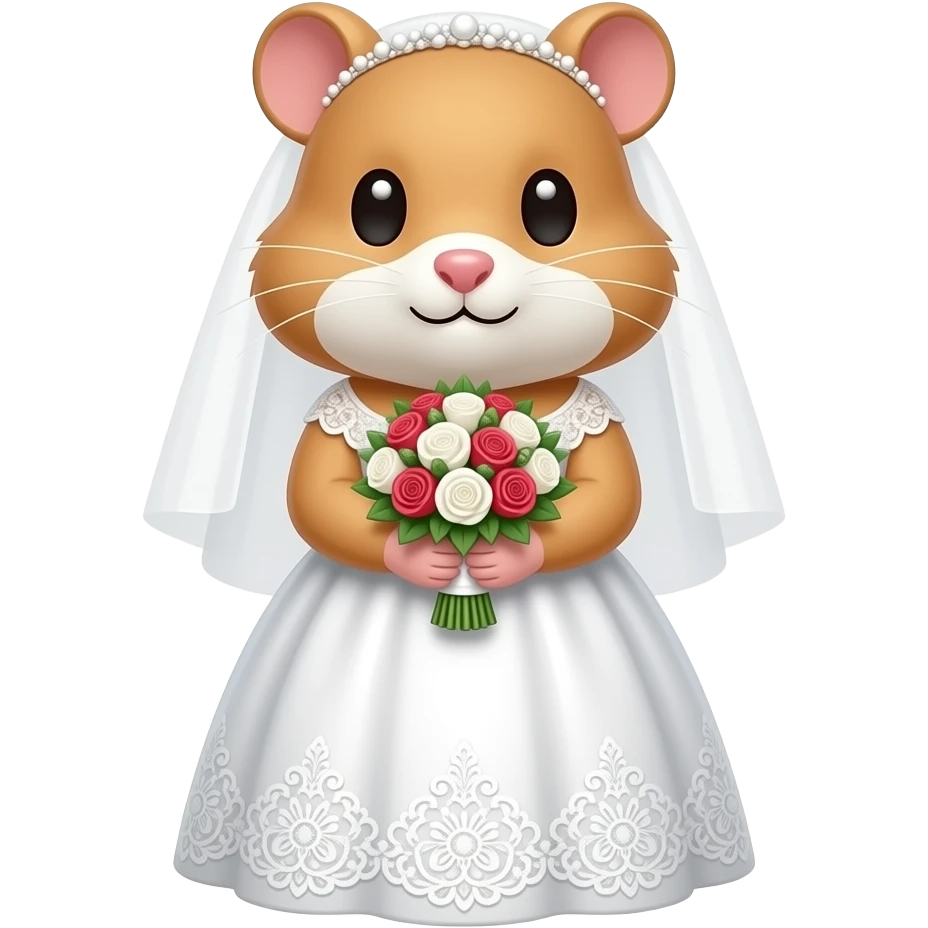 부케를 든 햄스터 신부 emoji