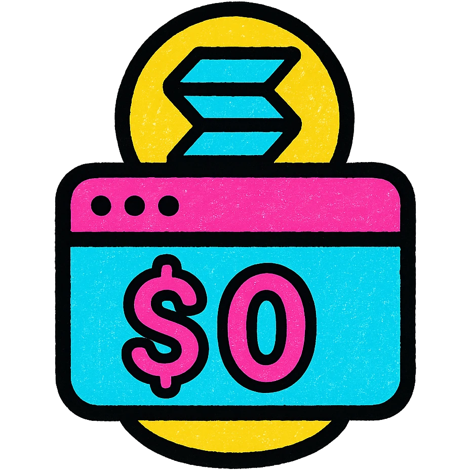 A logo for a solana wallet balance tracker in the macos menubar, minimalilst emoji
