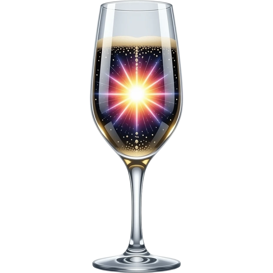 Hyper-realistic, Supernaova inside a champagne glass, cinematic lighting, Ultra real emoji