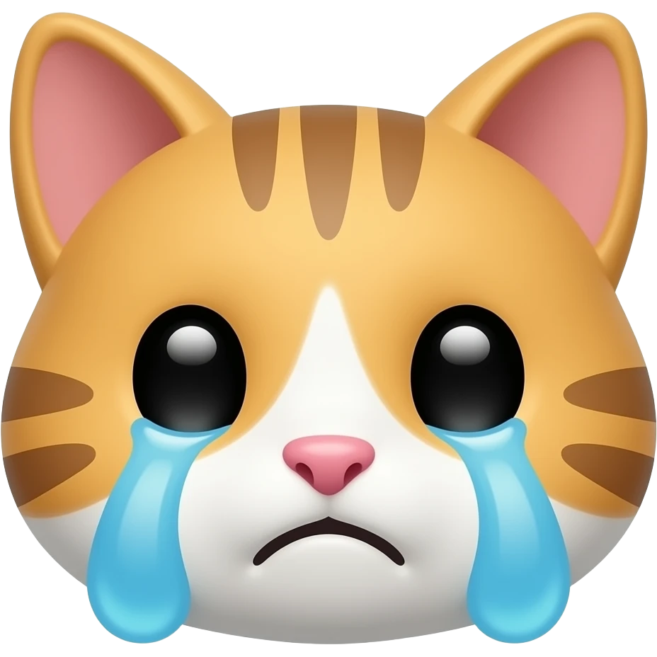 یک گربه در حال گریه و خیلی دوست داشتنی emoji