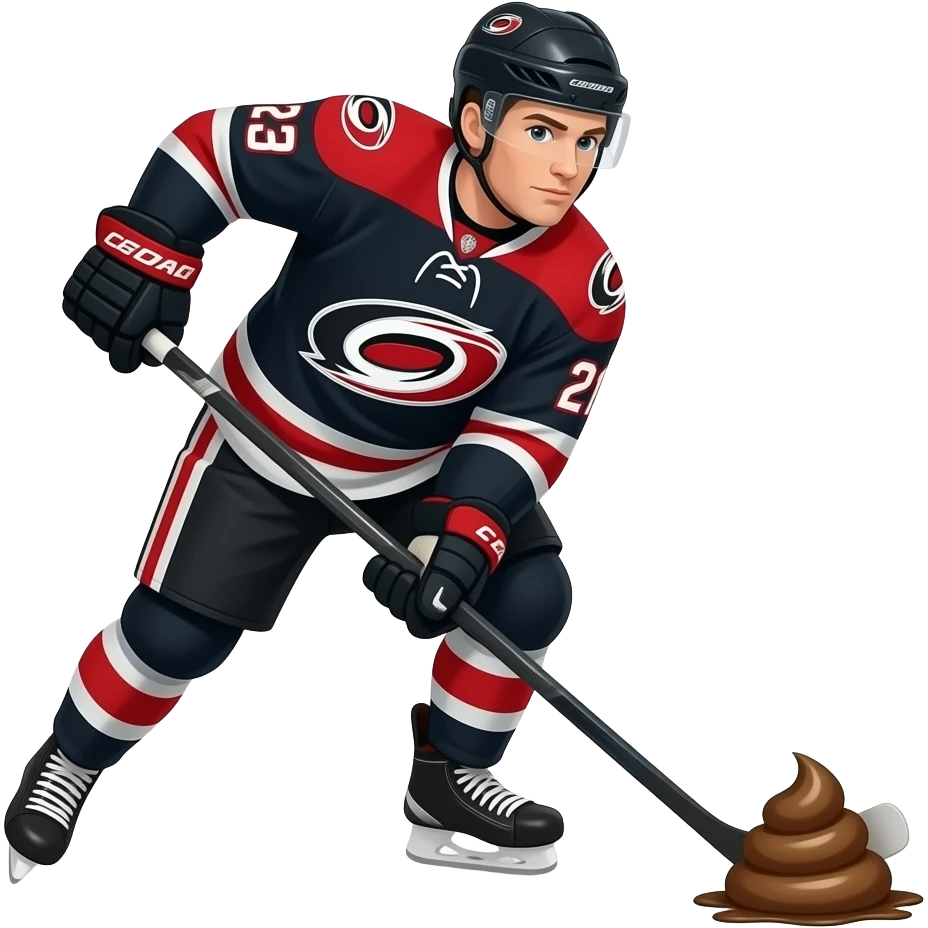 Carolina Hurricanes slipping on poop emoji