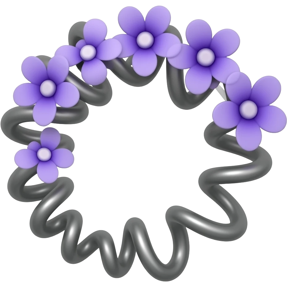 Sharp cork Screw with violet flowers emoji