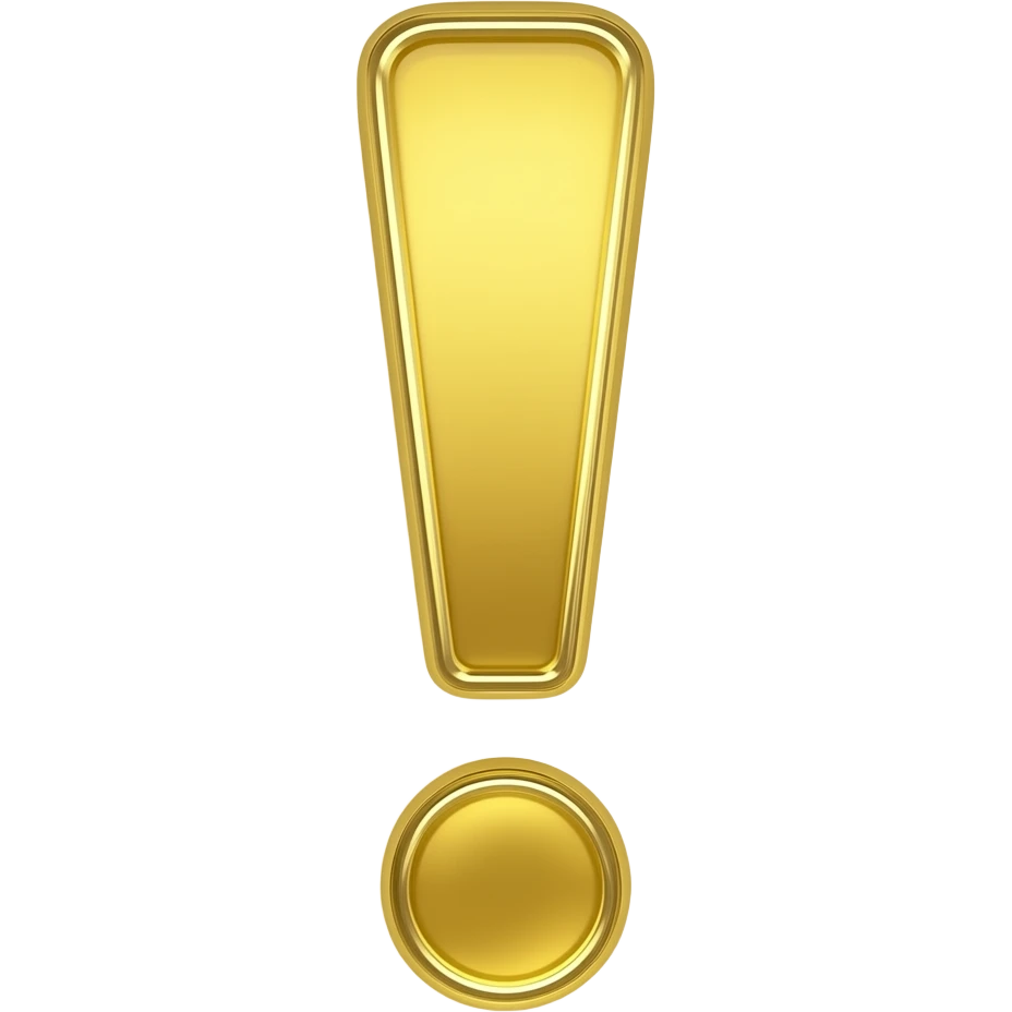 Eureka!: 3D emoji style, glossy surface, soft shadows, white background, centered, no text, glowing super exclamative,  gold, emoji