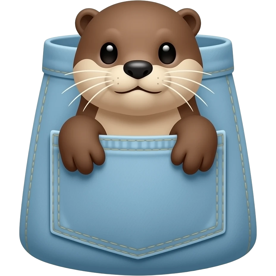 an otter sticking his head out of a pocket emoji