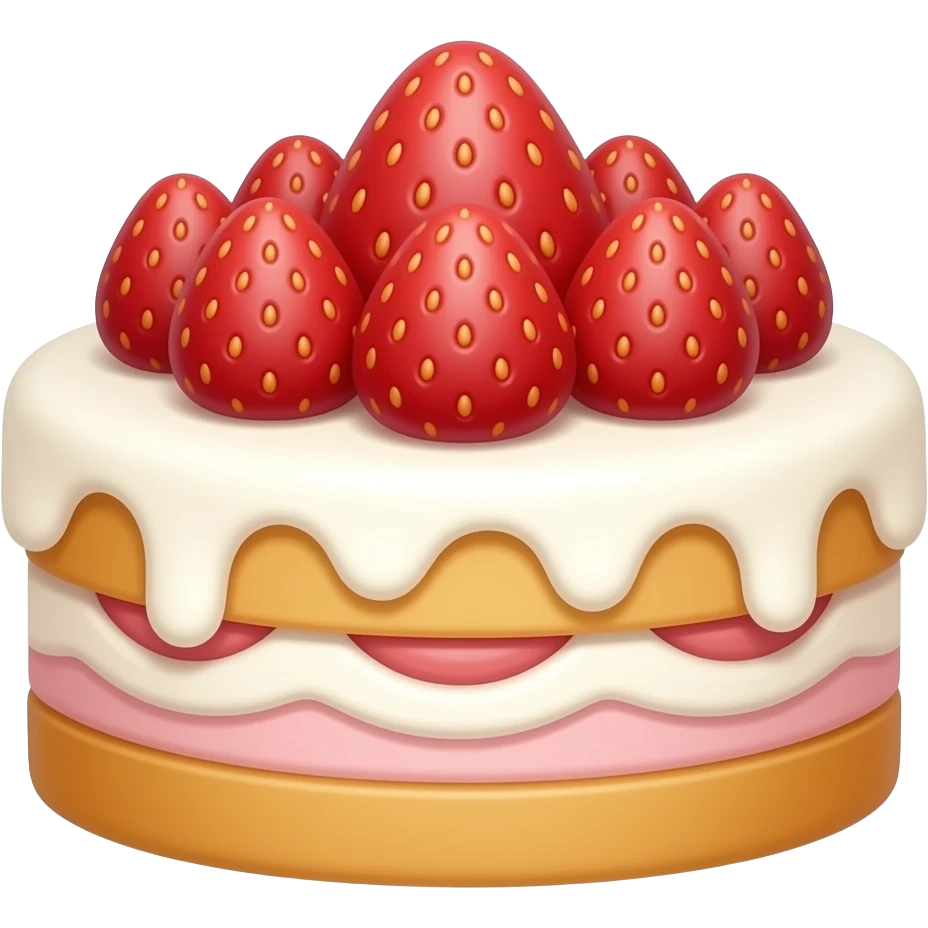 cartoonish stawberry cake emoji