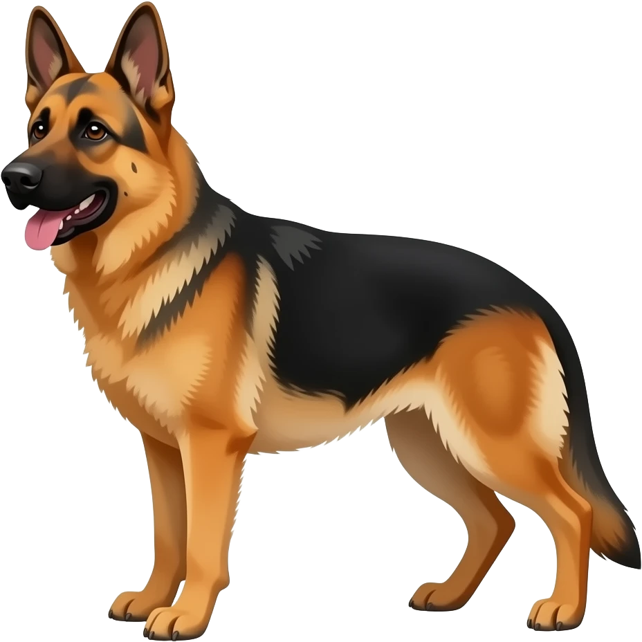 Can you make an orange and black German Shepherd emoji