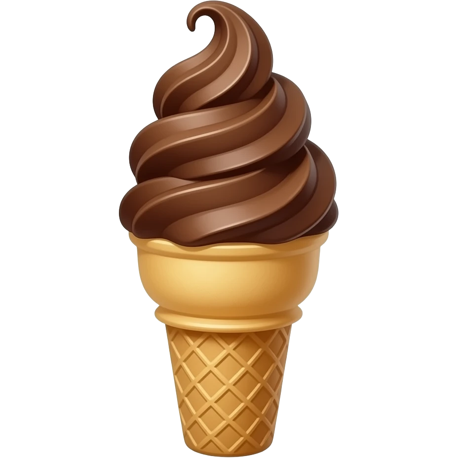 Ice cream cone chocolate emoji