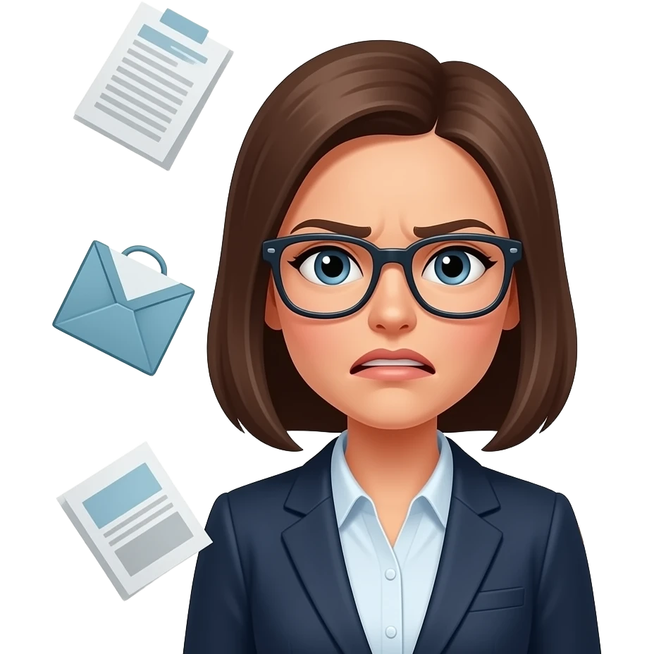 Женщину достали внешние дела, вокруг летает все emoji