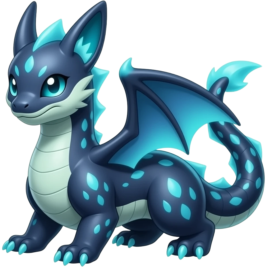 Shiny dark Dusky Neon-glowing bioluminescent edgy cool Salandit-Salamence-Ekans-Seviper-Salazzle-Fakemon-hybrid emoji