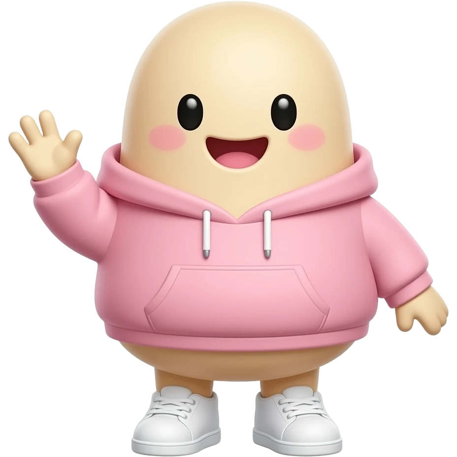 Full-body cute blob character in Moriah Elizabeth-inspired craft style ...