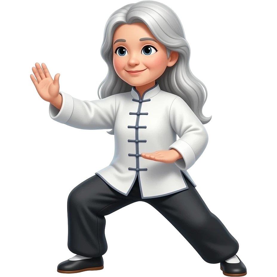 Tai Chi femme âgée Cheveux long emoji