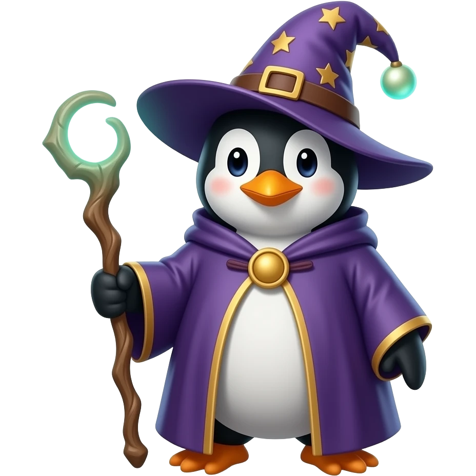 Penguin Wizard emoji