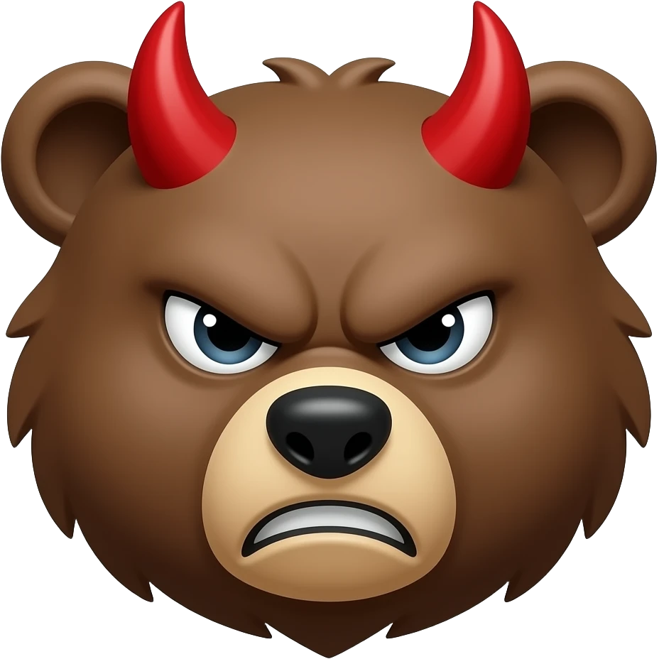 devil bear head angry emoji