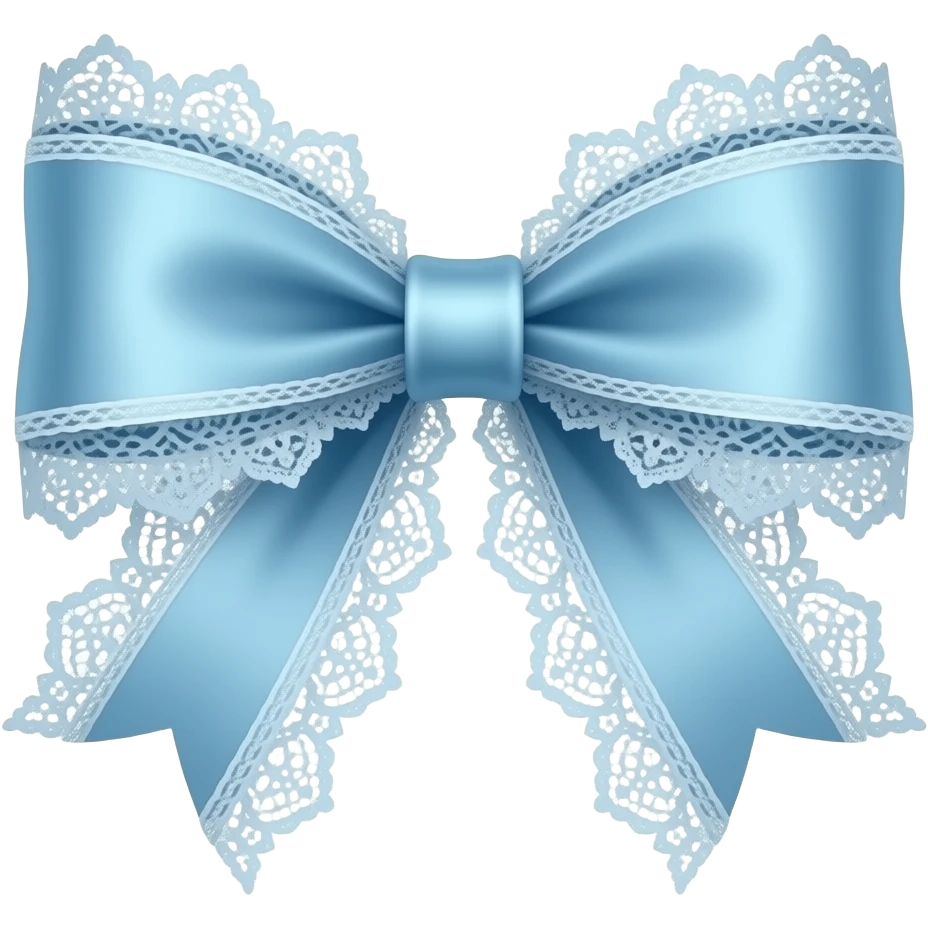 vintage rococo light blue bow with lace and frills emoji