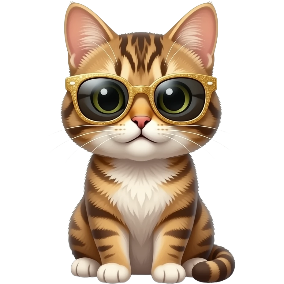 So i want a cat wearing glitter party sunglasses with confetti in the backround emoji